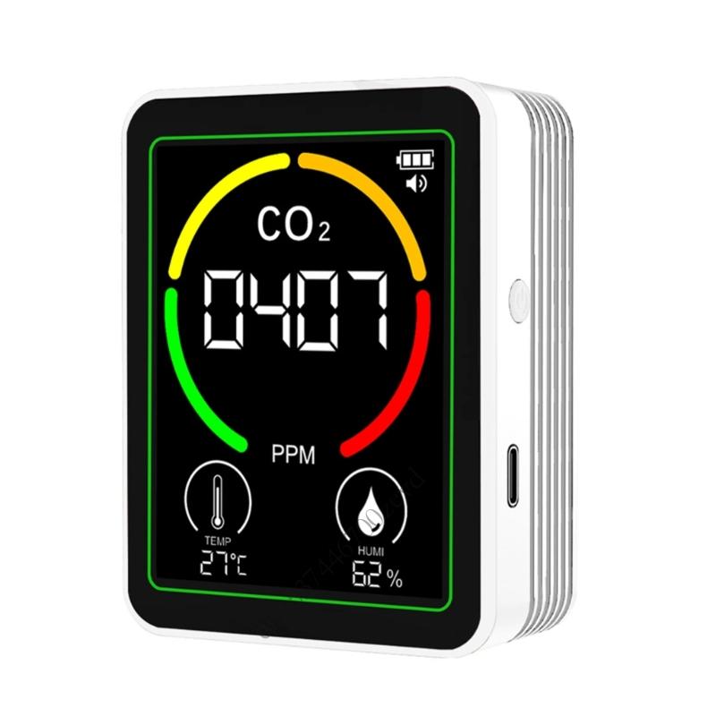 Easy Carry CO2 Detectors with Immediate Air Quality Monitoring TVOC Sensors Temperature Humidity Alarm for Home Office 3 IN 1 Multifunctional Detector