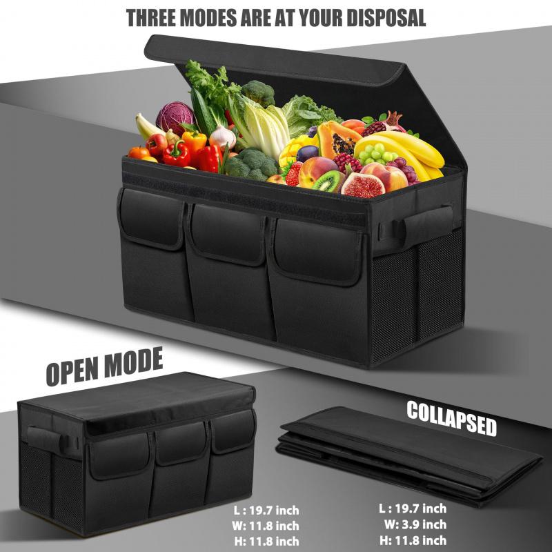 Car Trunk Organizer Large-Capacity Foladable Storage Box High-Density Oxford Cloth Waterproof Auto Boot Organiser For Travel