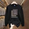European Trendy Men's Printed Round Neck Hoodie - Slim-Fit Versatile Autumn/Winter Top