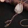 Tulip Floral Gorgeous Necklace With Cat Eye Stone And Snake Chain Perfect For Autumn Fashion