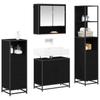 Bathroom Furniture Set 4 Pcs Black Oak Effect Particleboard