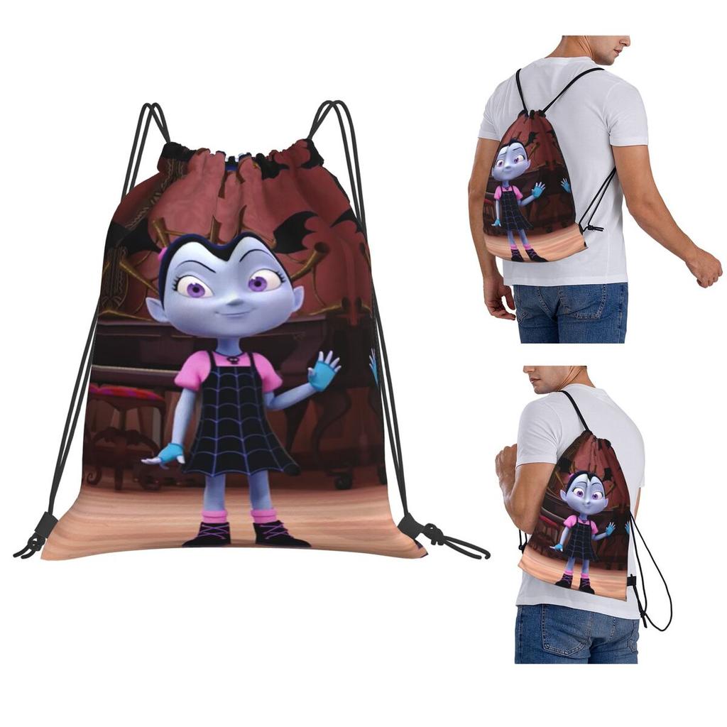 Girls Vampirina Print Backpacks Portable Drawstring Bags Storage Bag Book Bags for Man Woman School