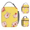 L-Lulu Pig Lunch Bag Cute Lunch Box Picnic Portable Thermal Lunch Bags For Girls Oxford Custom Cooler Bag