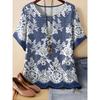 Fashion Women's Crew Neck Short Sleeve 3D Casual Color Printing Casual Short Sleeve Crew Neck T-Shirt