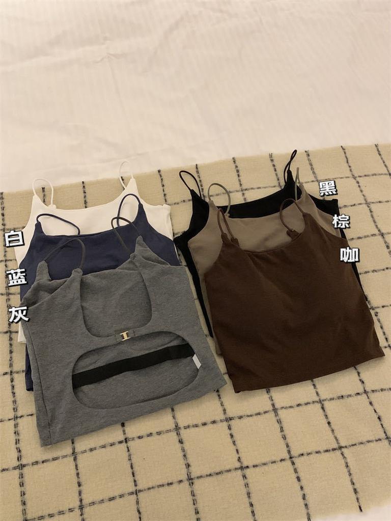 A #new Hollow Sling Vest Big Halter with Chest Pad Underwear Women's Summer Inner Cover Chest Wrap Outer Wear Beautiful Back