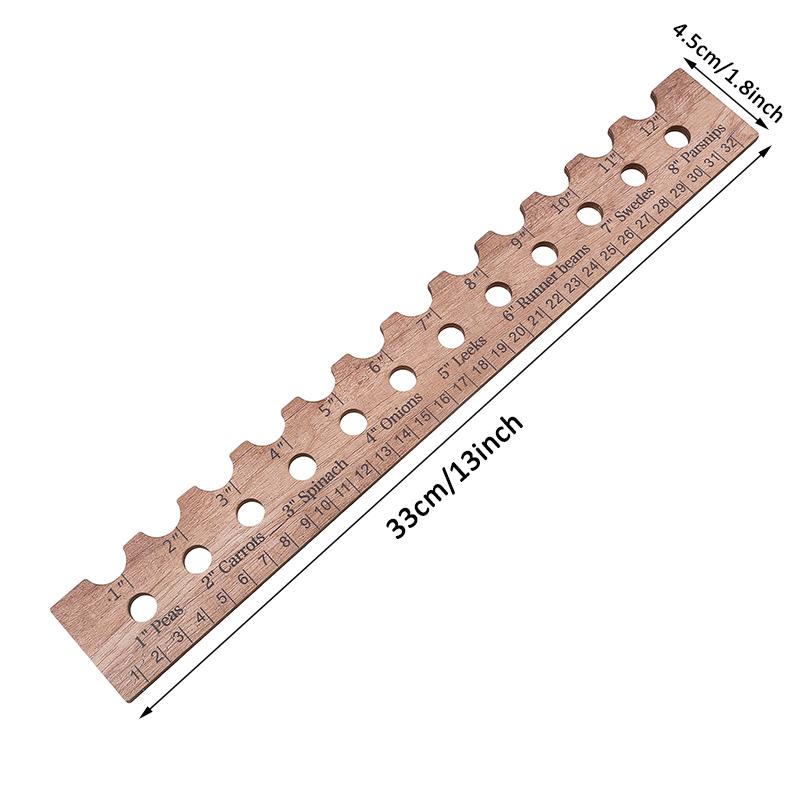 

Деревянная линейка для посадки, линейка для расстояния между семенами, линейка для посадки семян с отверстиями, советы по расстоянию между садовыми овощами, садовый инструмент для посадки One Size