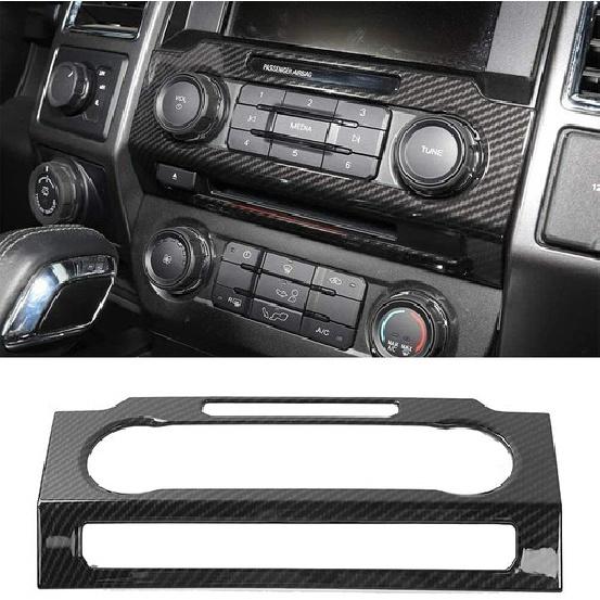 For F-150 Central Control Volume Panel Trim Carbon Fiber for 2015- Ford F150