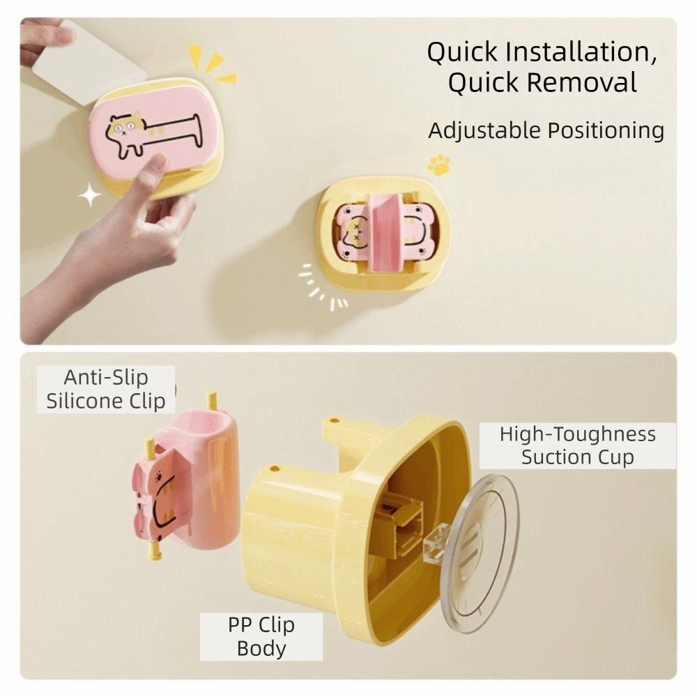 Kunststoff Saugnapf Wischmopp Klemme Wandmontiert Besen Aufbewahrungsregal Besenhalter Balkon