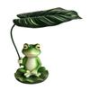 Wetterfeste Outdoor-Tierkunst Lustige Frosch Harzfigur, Neuheit Sitzende Tanzende Skulptur mit Dekorativen Handarbeiten für Terrasse Lotusblatt/Wein