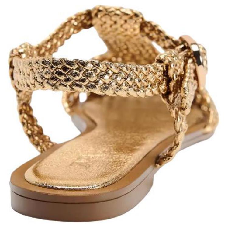 Zara Pu Buckle Cool Roman Sandals Women Sandals Gold 12505410091