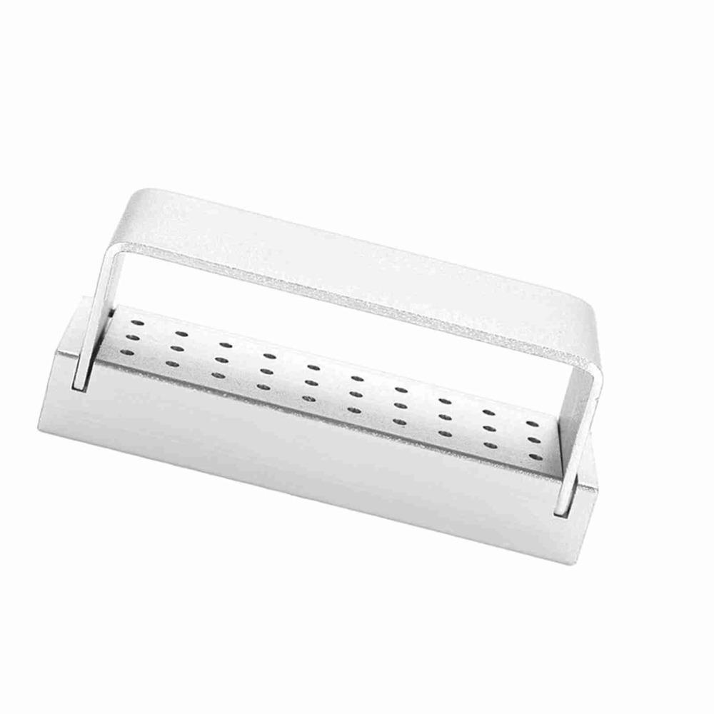 Aluminium Dental Bur Block 30 Holes Dental Sterilization Box Durable Dental Bur Holder For Dentist
