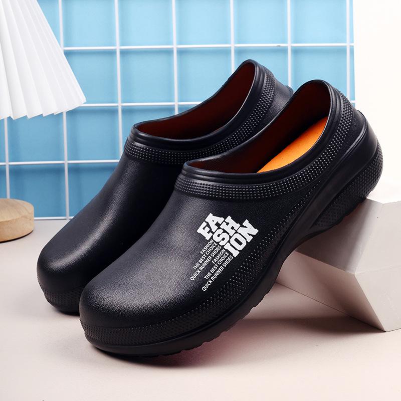 

Non-porous hole shoes men s non-slip and wear-resistant labor insurance work shoes hotel canteen restaurant waterproof chef shoes men 36 чорний