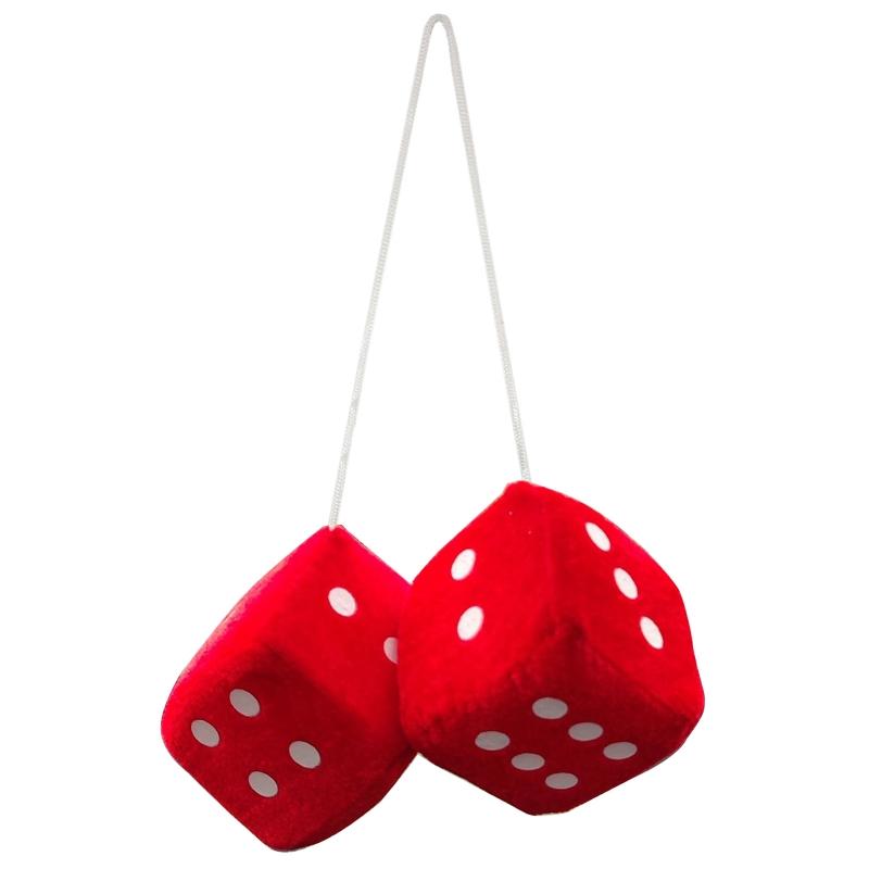 Multicolor Plush Dices Car Hanging Pendant New Year Dice Velvet Dice Model Decoration Rearview Mirrors Styling
