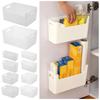 1Pcs Bathroom Home Kitchen Wall Mounted Storage Box Door Storage Rack