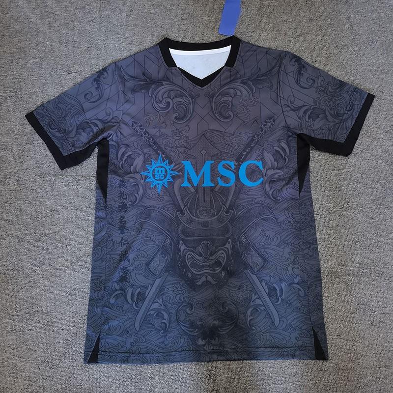 Maglia da Calcio per Tifosi del Napoli da Uomo a Maniche Corte Kit Casa Trasferta Alternativo Traspirante Fibra di Bambù Maglia da Calcio