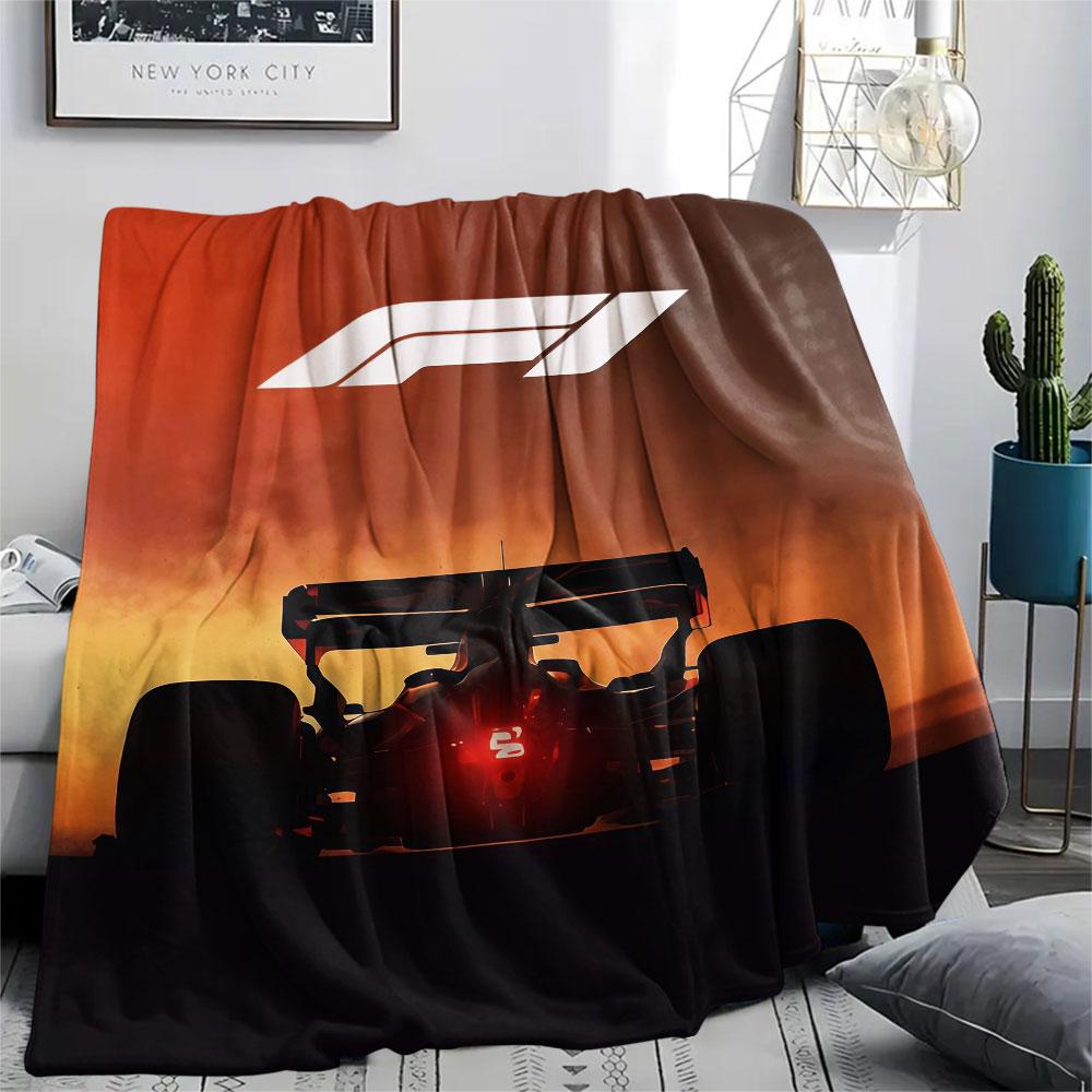 Racing car Printed Flannel Blanket, soft throw for bedroom sofa, washable, Christmas present, great gift.