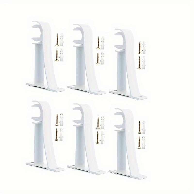 Black Wall-Mounted Curtain Rod Brackets, Durable Sturdy Brackets for Curtain Rods