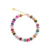 Bracelet - LUXENTER - Laha - Argent 925 - finition or jaune 18k - Agate multicolore