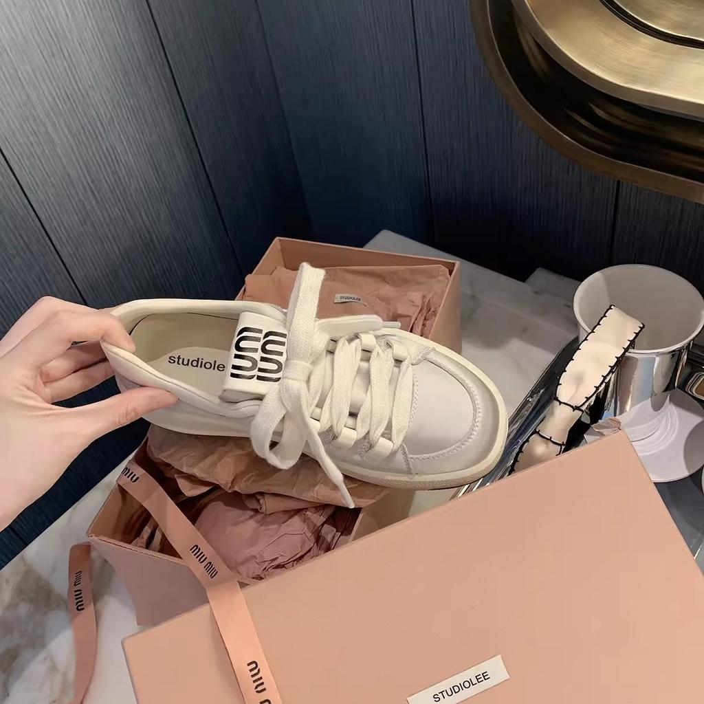 Sheepskin version of grape mother, the same breathable silk satin round head muffin thick-soled lace-up heightening sports and leisure shoes wom