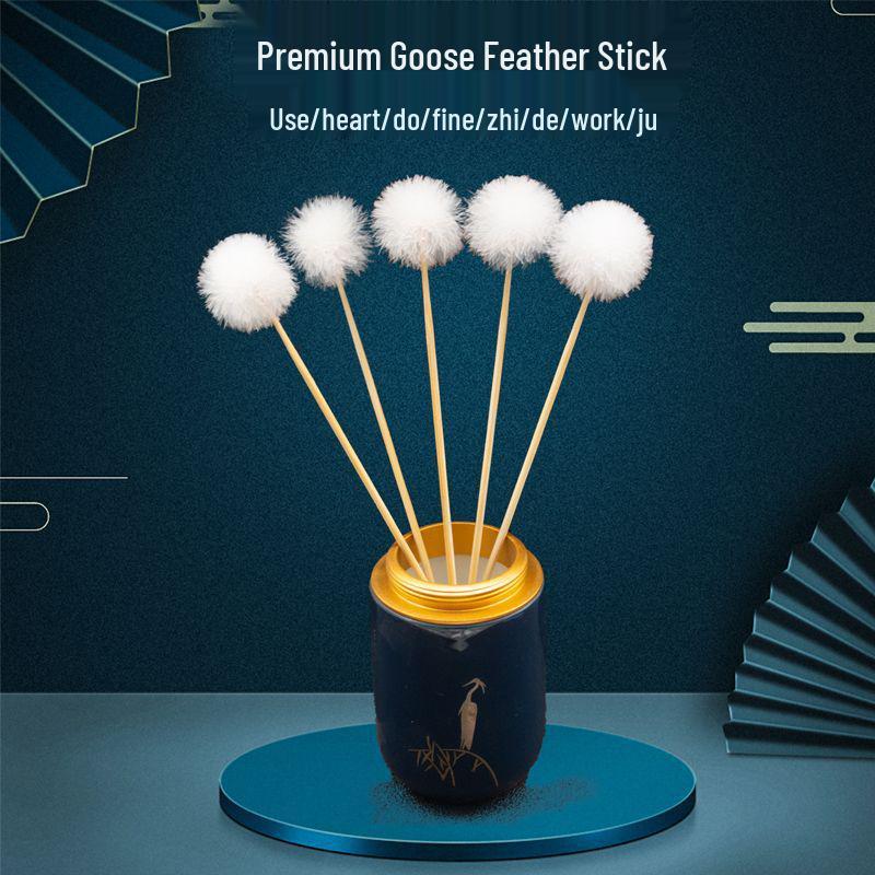 Red Dot Goose Feather Stick Ear Cleaning Tool Set for Wax Removal