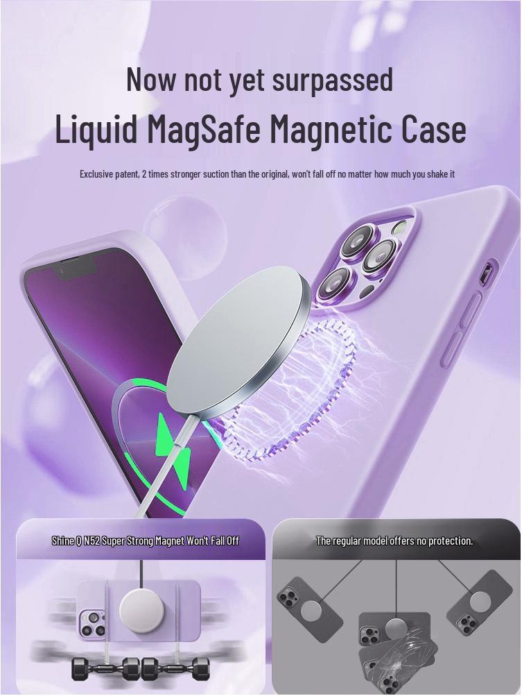 Magnetic Liquid Silicone Protective Case for iPhone 15 Pro Max - Drop-proof, Skin-friendly, with Animation Pop-up Feature