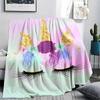 1Pc Cartoon Uni-horse Print Flannel Blanket, High Quality Comfortable for All Seasons, Home Decor, Warmth and Comfort, Perfect for Christmas Gifts