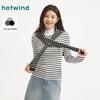 Hotwind Women's Semi-High Collar Striped Knit Sweater