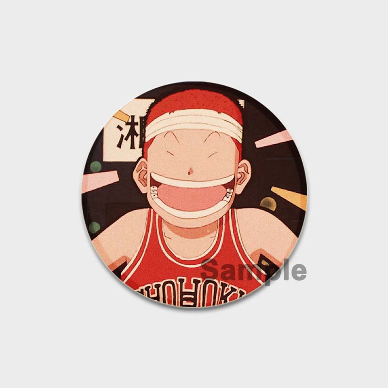 32/44/58MM Handmade Anime Lapel Pins, Kaede, Rukawa, Ryota, Miyagi, Hisashi, Mitsui, Kawaii, Figure Brooches for Bag Clothes