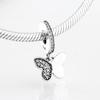 Voguish Stylish  Sterling Color Dramatic White Enamel Heart Golden Beads Fit Original Charm Wrist Bracelet Jewelry MakingFashion Charm