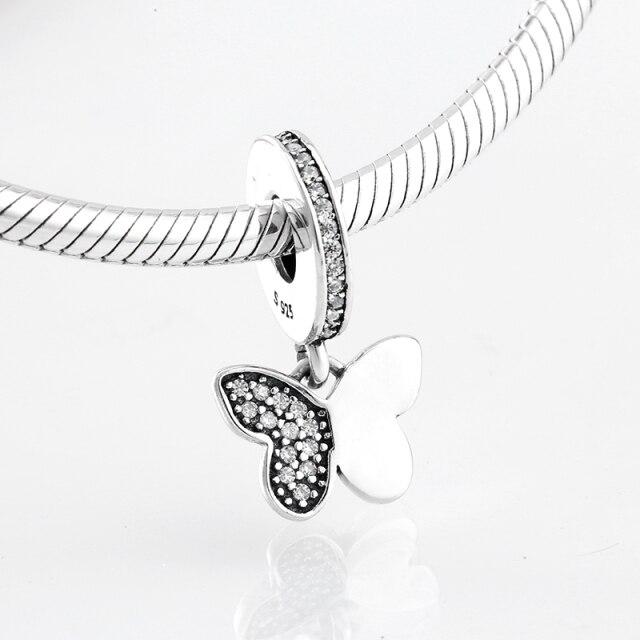 Voguish Stylish Sterling Color Dramatic White Enamel Heart Golden Beads Fit Original Charm Wrist Bracelet Jewelry MakingFashion Charm
