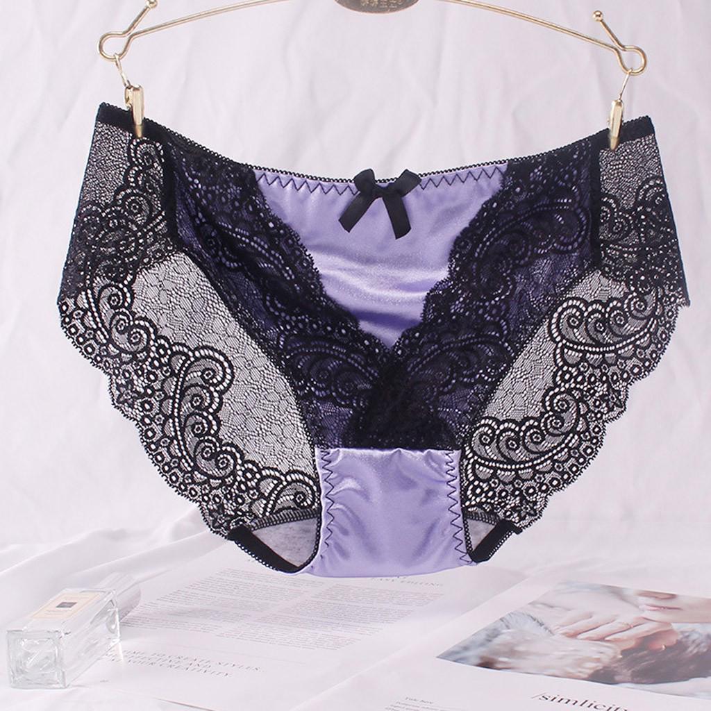 Sexy Ladies Transparent Lace Panties Big Size Cotton Hollow Breathable Quality