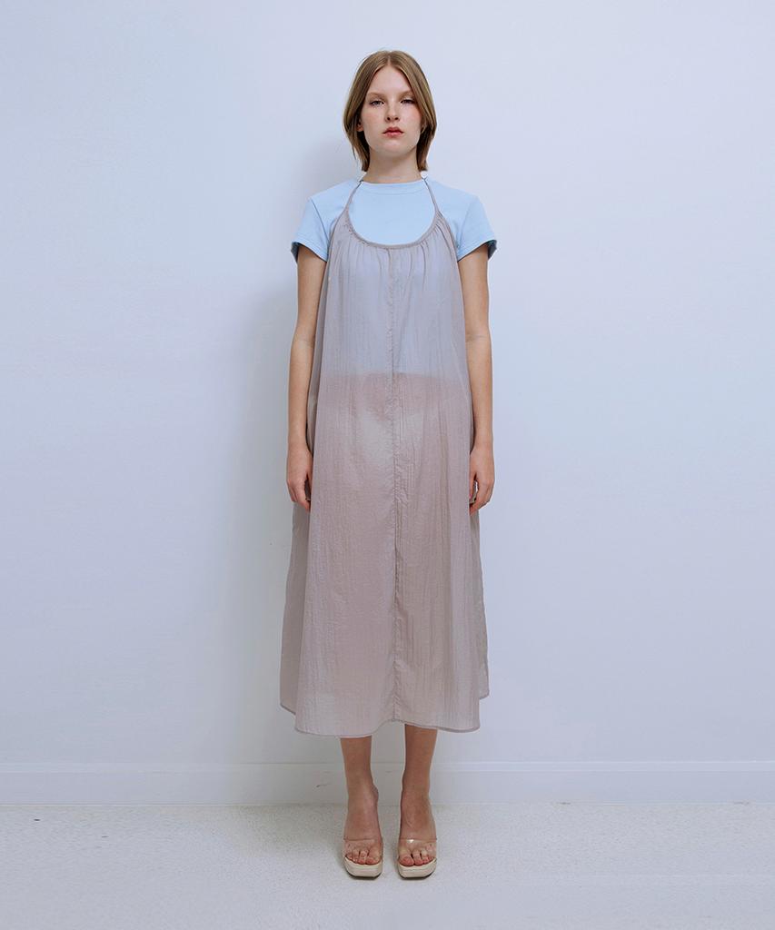 Pisis Two-Way Sheer Layered Dress_Gray