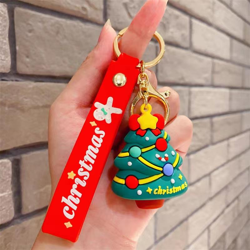 Cartoon Cute Santa Keychain Pendant Car Key Chain Schoolbag Pendant Christmas Gift