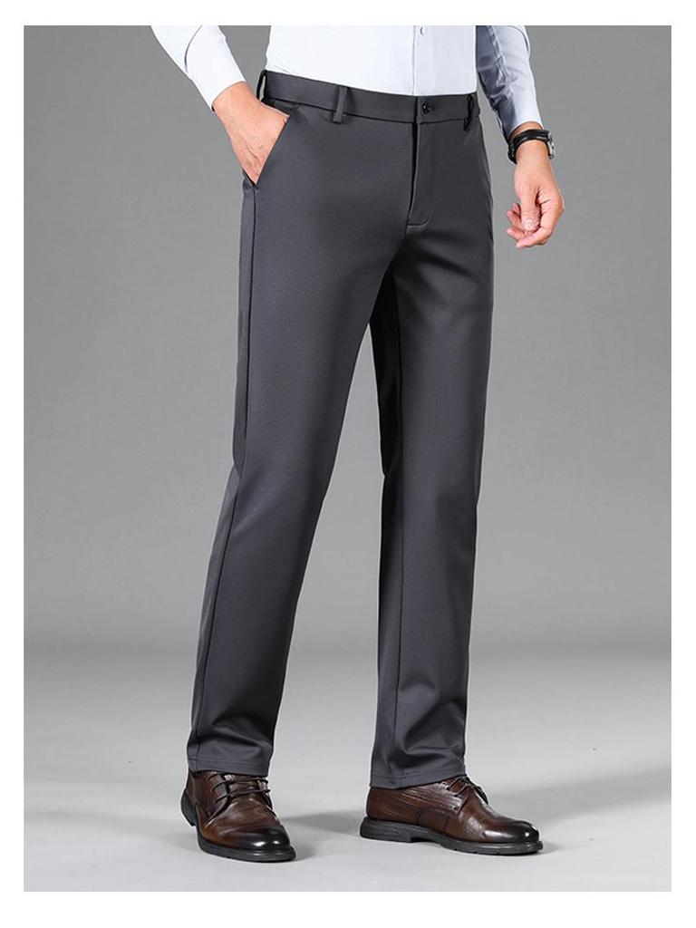 Men's Tiger Head Embroidery Autumn Straight-Leg Stretch Pants - Wrinkle-Resistant Casual Trousers