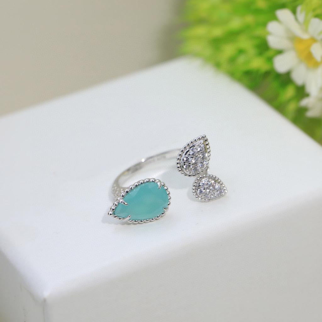 New In Classic Popular Brand Women's Rings Luxury Jewelry for Women Pure 925 Sterling Silver Designer Ring Water Drop Open Rings