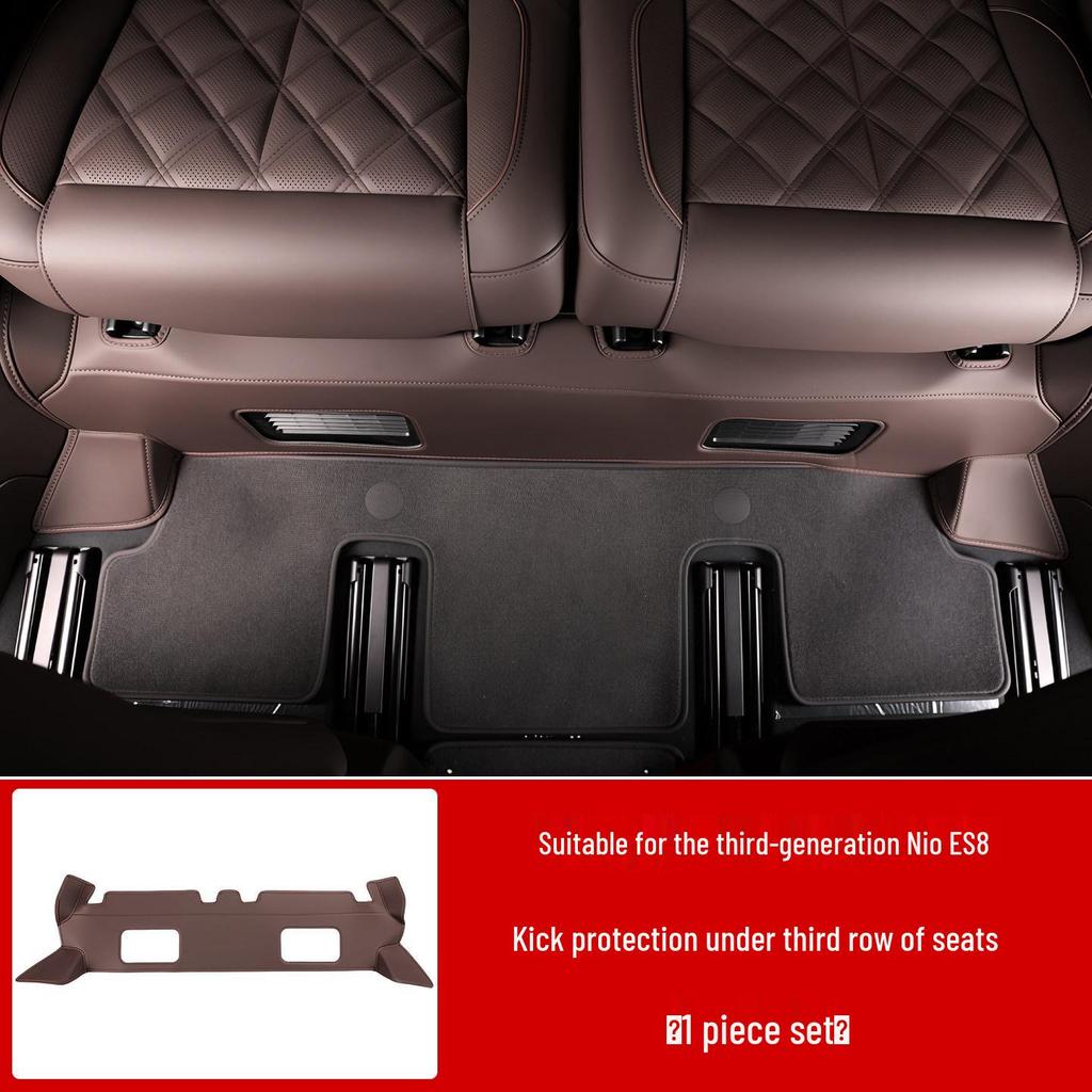 Compatible Nio ES8 Third Row Leather Kick Mats and Protectors for 26 Models - Car Interior Accessories
