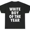 WHITE BOY OF THE YEAR T-shirts Print Korte Mouw T-shirt Retro Casual Streetwear Vintage Tee Mode Top Unisex Losse Kleding