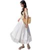 Minax Long Elastic Solid Lightweight Women's Skirt, Spring/Summer, Flowing, Lined, Waist, Shiny, Cute, Figure-Flattering, Color, Natural, Soft,