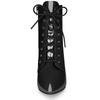 Allegra K Women's Pointed Toe Lace-Up Stiletto Heel Ankle Boots, Black, Size 24.0cm