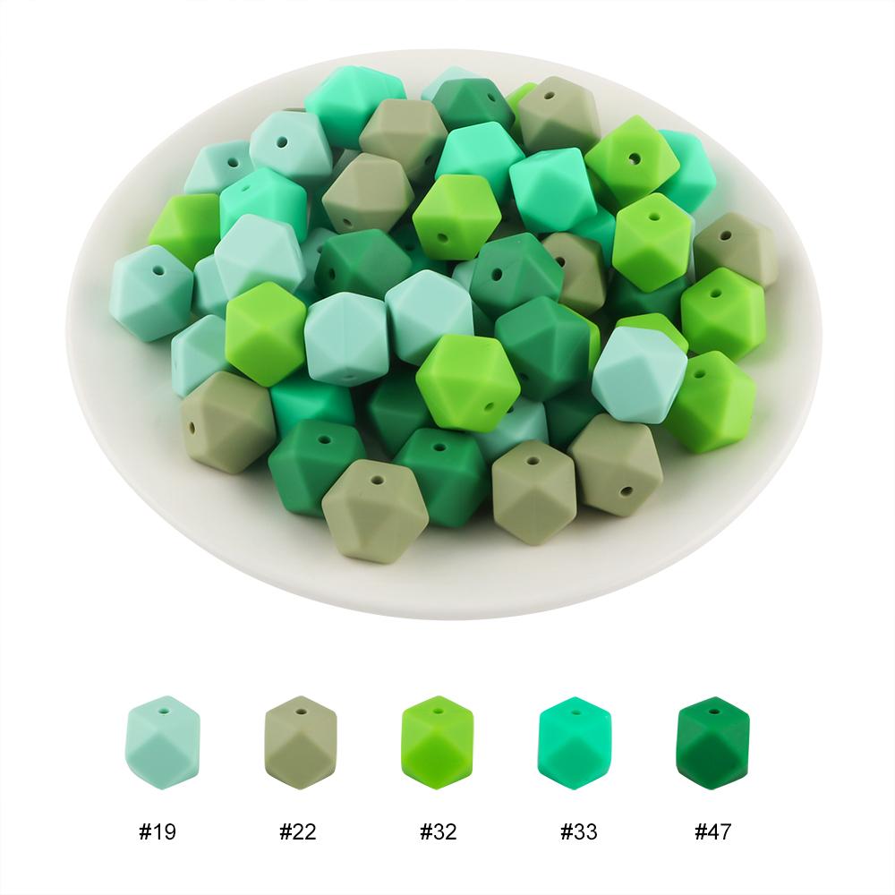10Pcs 14mm Printed Hexagon Silicone Beads Leopard Bead For Jewelry Making DIY Beadable Pen Keychain Bracelet Accessories