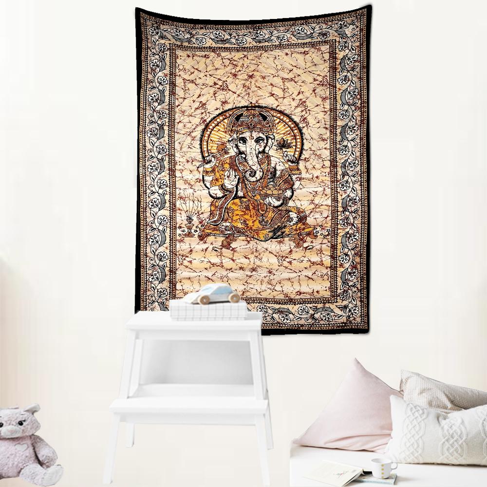 Abstrakter Vintage Elefanten Wandteppich Wandbehang Psychedelisch Mystisch Ästhetische Raumkunst Hippie Tapiz Heimdekor