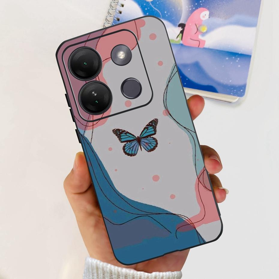 Case For Infinix Smart 7 HD Cute Flower Cat Pattern Soft Silicon TPU Phone Bumper For Infinix Smart 7HD X6516 Back Cover