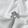 8mm S925 Sterling Silver Round Moissanite Micro Pave Flower Design Ring Ice Flower Sweet Daily Party Wear D VVS1 Exquisite Jewelry