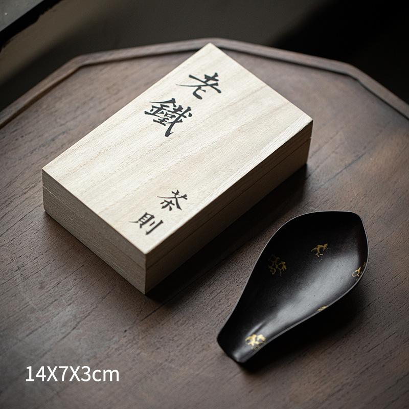

Japanese Handmade Old Iron Teaspoon Household Tea Scoop Aesthetic Chahe Shovel Appreciation Ladle Tea Items Craft Ornaments Gift