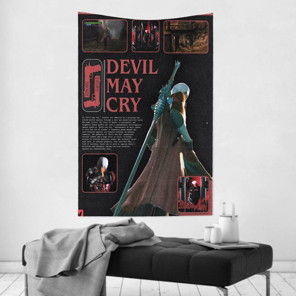 Game DDevil May Cry Tapestry Room Decor Wall Cloth Party Hanging Background Room Decor Baby Room