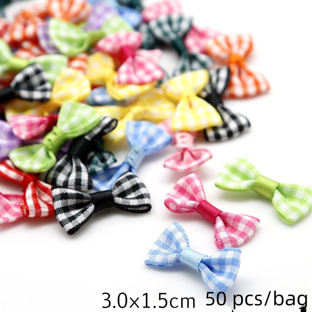 Handmade Plaid Bow Fabric Hairpin & Headband Kit