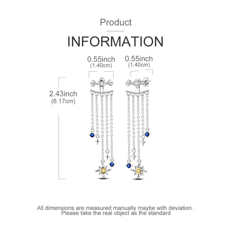 Original 925 Sterling copper Tassel Earrings Women 2025 Zircon Ear Studs Sparkling Pave Hoop Earring Anniversary Zircon Gift