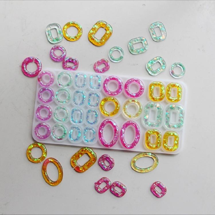 Flexible Silicone Moulds Jewelry Accessories Moulds Silicone Texture for Hand-Making Multi Circle Earrings and Keychain