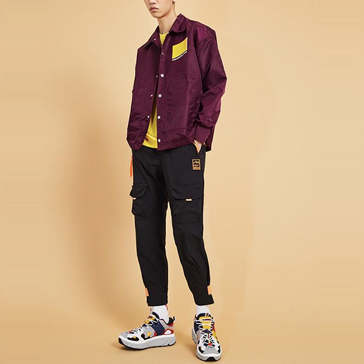 Li Ning Paris Fashion Week Printed Loose Casual Jacket Men Jacket Strong-Purple AFDQ433-2