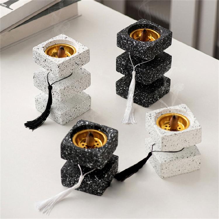 Square Layer Tassels Resins Incenses Burners Holder Stand Vintages Decoration for Study Room Bedroom Home